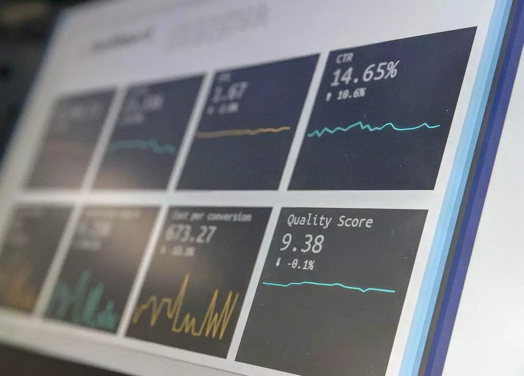 Digital marketing analytics dashboard close-up.